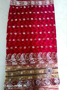 Red & Gold Embellished Sari