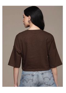 Brown Graphic Print T-Shirt
