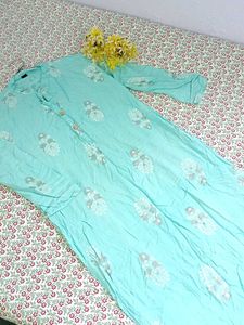 💙 classic Aqua Blue Printed Kurti