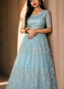 Stunning Blue Lehenga Choli Set