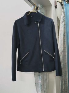 Stylish Navy Blue Biker Jacket