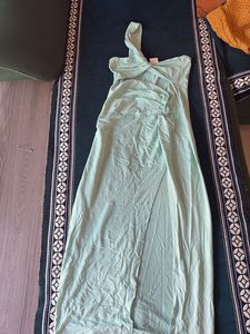 Mint Green One-Shoulder Dress