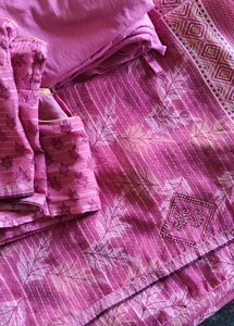 beautiful daily wear saree set, blouse and peticoa