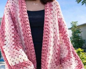 Chunky Crochet Granny Square Cardigan