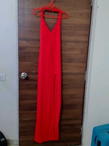Stunning Red Maxi Dress with High Slit