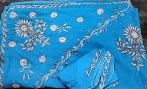 😱 heavy wedding stone & moti wark sharee 💕