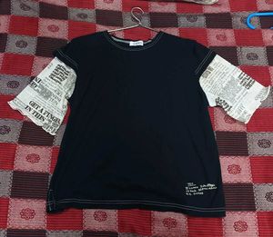 Vintage Y2K/Alt Newspaper Print Tee