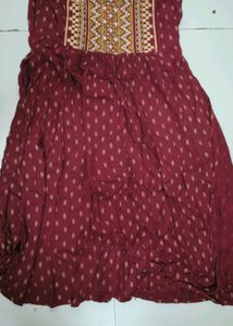 Maroon Kurta with Intricate Embroidery