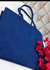 Carolina Herrera Stylish Blue Tote Bag