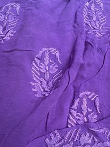 Beautiful Purple Embroidered kurti Fabric