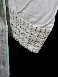Embellished Striped Kurta with Pants Set