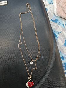 Swan Pendant Layered Necklace