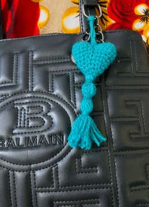 Crochet Heart Keychain