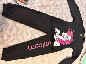 Kids Unicorn Black Long Sleeve Set
