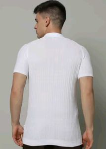 celio men chevron regular fit White Polo T-Shirt