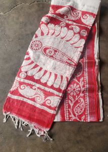 Hand Block Printed  lilin cooton Saree