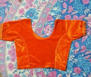Orange Velvet Blouse