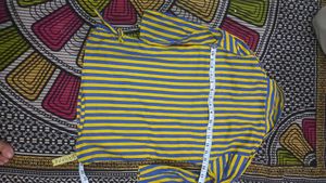 Girls Blue &amp; Yellow Striped Shirt