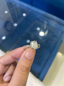 Rose Gold Sparkling Square Cut Ring (New)