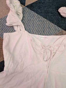 white frill sleeveless top