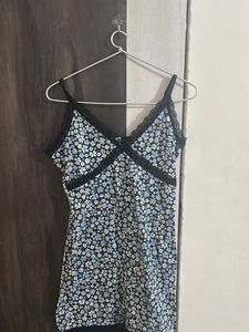 Floral Print Mini Slip Dress