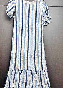 Striped Maxi Dress with Ruffle Hem
