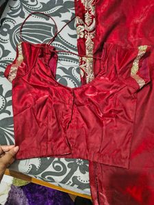 Beautiful Bridal Red Banarasi Saree