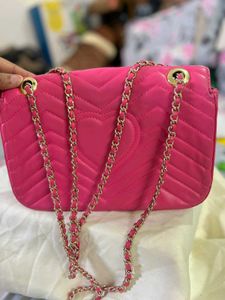 Pink Quilted Crossbody Bag