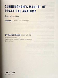 Cunningham's Manual of Practical Anatomy Vol 1,2,3