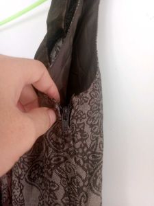 Vintage Brown Lace Pattern Dress
