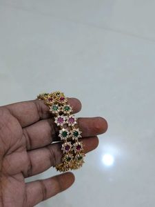 One Gram Gold Elegant Floral Bangle