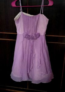 Lavender Flowy Party Dress