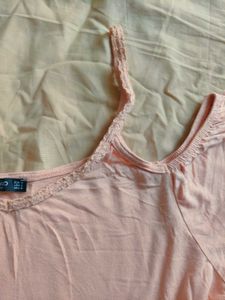 MANGO Soft pink off-shoulder top