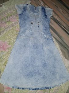 Cotton Denim Dress, Fit S&amp;M Both, Branded Dress