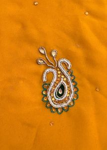 Vibrant Yellow Embroidered Saree