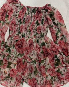 Korean Floral Mini Dress