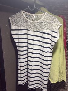 Striped Lace Top
