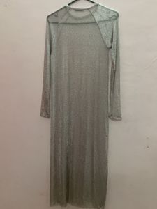 Zara Sparkling Silver Maxi Dress
