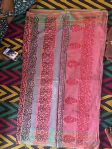 Pink Printed Saree