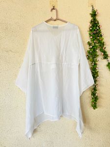 Elegant White Embroidered Kurta Top