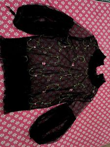 Floral Embroidered Mesh Top