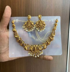 Antique Gold Plated Necklace &amp; Earrings Set