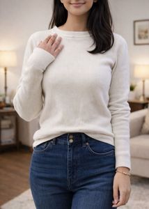 Comfortable Cream Knit Sweater