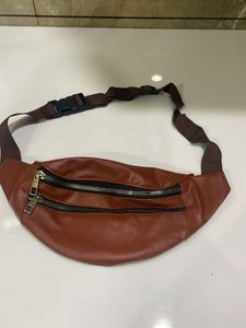 Brown Faux Leather Fanny Pack