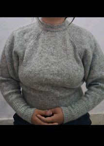 Cozy Grey Knit Sweater