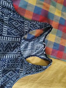 Ginger Navy Geometric Print Tank Top
