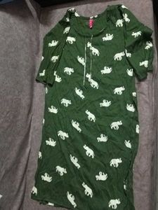 Green Elephant Print Kurta