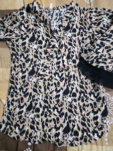 Stylish Leopard Print Kurta