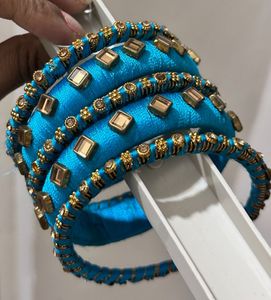 Beautiful Blue Silk Thread Bangles