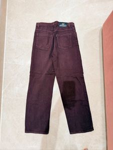 Brown Wide Leg Denim Jeans